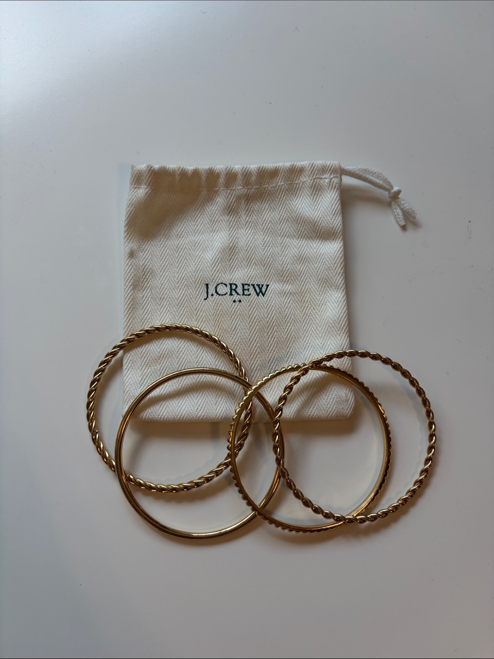 J. Crew Factory Gold Bangle Bracelet Set of 4